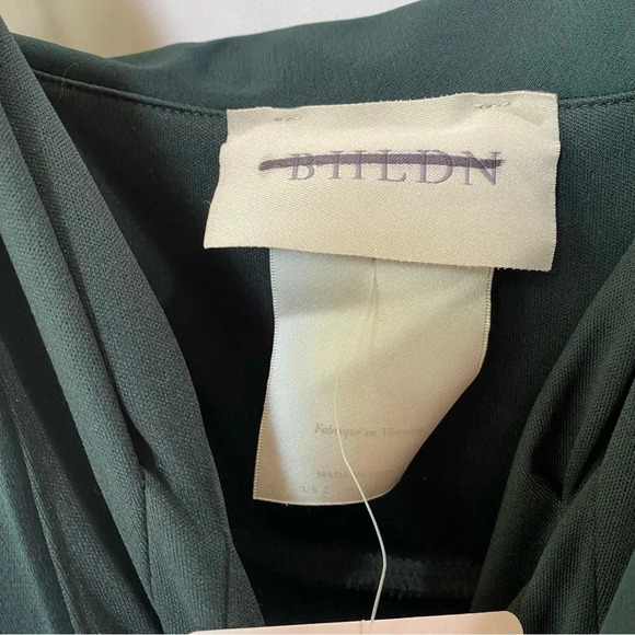 NWT Anthropologie BHLDN Freya Satin Charmeuse Maxi Slip Dress in Dark Green - Picture 7 of 8